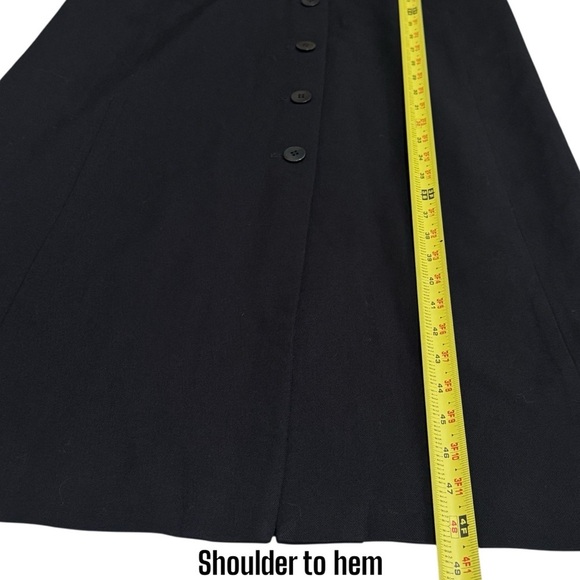 Vintage Y2K Ann Taylor Black Maxi Dress Button up Old Money Capsule 100% Wool 2 - Picture 10 of 10